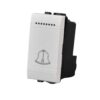 Pulsante 1P 16A 220V Con Disegno Campanello MBL Bianco 1M Compatibile Bticino Living Light, Retro Illuminabile