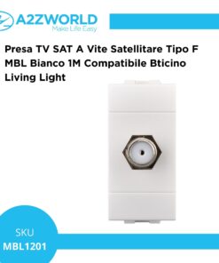 Presa TV SAT A Vite Satellitare Tipo F MBL Bianco 1M Compatibile Bticino Living Light BLB2252