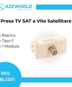 Presa TV SAT A Vite Satellitare Tipo F MBL Bianco 1M Compatibile Bticino Living Light BLB2252