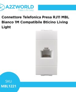 Connettore Telefonica Presa RJ11 MBL Bianco 1M Compatibile Bticino Living Light BLB2354