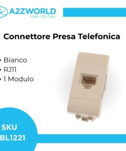 Connettore Telefonica Presa RJ11 MBL Bianco 1M Compatibile Bticino Living Light BLB2354