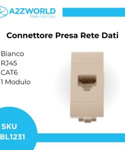 Connettore Rete Presa Dati RJ45 CAT6 MBL Bianco 1M Compatibile Bticino Living Light BLB2356
