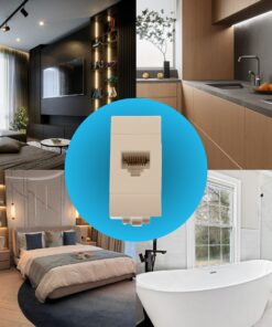 Connettore Rete Presa Dati RJ45 CAT6 MBL Bianco 1M Compatibile Bticino Living Light BLB2356