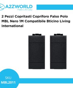 Alternative view of 2 Pezzi Copritasti Copriforo Falso Polo  MBL Nero 1M Compatibile Bticino Living International BLN0100