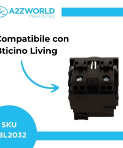 Presa Schuko Universale 2P+T 10/16A 220V MBL Nero 2M Compatibile Bticino Living International BLN2102