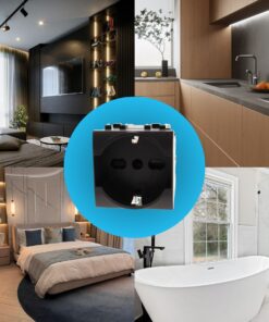 Presa Schuko Universale 2P+T 10/16A 220V MBL Nero 2M Compatibile Bticino Living International BLN2102