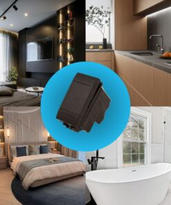 Interruttore Bipolare 2P 16A 220V MBL Nero 1M Compatibile Bticino Living International Illuminabile BLN0402