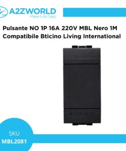 Pulsante NO 1P 16A 220V MBL Nero 1M Compatibile Bticino Living International BLN1001