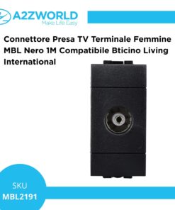 Connettore Presa TV Terminale Femmine MBL Nero 1M Compatibile Bticino Living International BLN2251