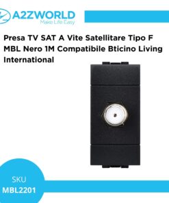 Presa TV SAT A Vite Satellitare Tipo F MBL Nero 1M Compatibile Bticino Living International BLN2252