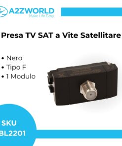 Presa TV SAT A Vite Satellitare Tipo F MBL Nero 1M Compatibile Bticino Living International BLN2252