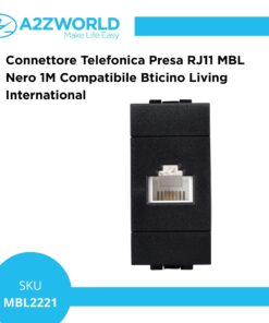 Connettore Telefonica Presa RJ11 MBL Nero 1M Compatibile Bticino Living International BLN2354