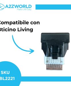 Connettore Telefonica Presa RJ11 MBL Nero 1M Compatibile Bticino Living International BLN2354