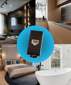 Connettore Telefonica Presa RJ11 MBL Nero 1M Compatibile Bticino Living International BLN2354