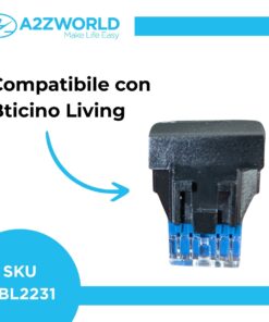 Connettore Rete Presa Dati RJ45 CAT6 MBL Nero 1M Compatibile Bticino Living International BLN2356