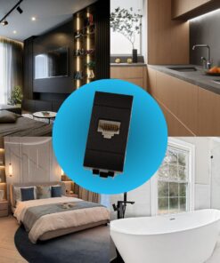 Connettore Rete Presa Dati RJ45 CAT6 MBL Nero 1M Compatibile Bticino Living International BLN2356