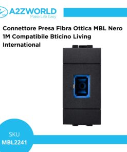 Connettore Presa Fibra Ottica MBL Nero 1M Compatibile Bticino Living International