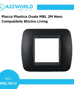 Placca Plastica Ovale MBL 2M Nero Compatibile Bticino Living