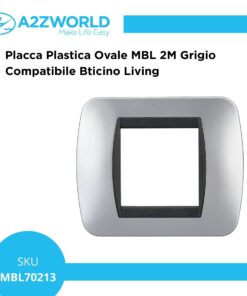 Placca Plastica Ovale MBL 2M Grigio Compatibile Bticino Living