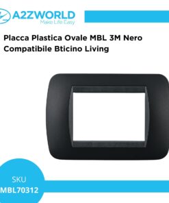 Placca Plastica Ovale MBL 3M Nero Compatibile Bticino Living BLN88302