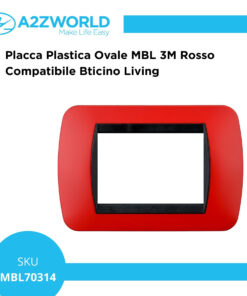 Placca Plastica Ovale MBL 3M Rosso Compatibile Bticino Living