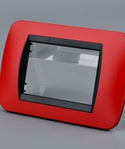 Placca Plastica Ovale MBL 3M Rosso Compatibile Bticino Living