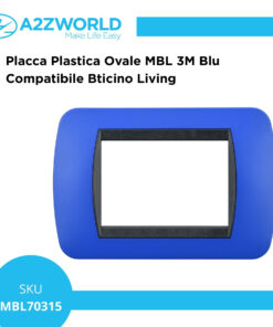 Placca Plastica Ovale MBL 3M Blu Compatibile Bticino Living