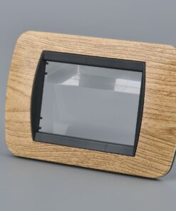 Placca Plastica Ovale MBL 3M Legno Chiaro Compatibile Bticino Living BLN88304