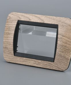 Placca Plastica Ovale MBL 3M Legno Scuro Compatibile Bticino Living BLN88305