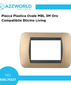 Placca Plastica Ovale MBL 3M Oro Compatibile Bticino Living BLN88311