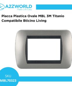 Placca Plastica Ovale MBL 3M Titanio Compatibile Bticino Living BLN88308