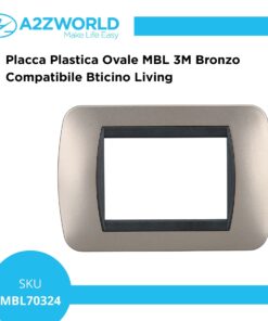 Placca Plastica Ovale MBL 3M Bronzo Compatibile Bticino Living BLN88310