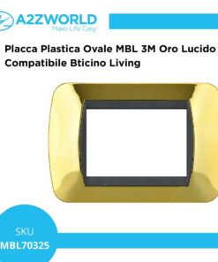Placca Plastica Ovale MBL 3M Oro Lucido Compatibile Bticino Living BLN88312