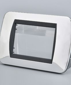 Placca Plastica Ovale MBL 3M Cromato Lucido Compatibile Bticino Living BLN88313