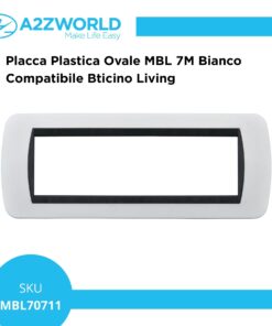 Placca Plastica Ovale MBL 7M Bianco Compatibile Bticino Living BLN88701