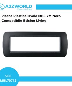 Placca Plastica Ovale MBL 7M Nero Compatibile Bticino Living BLN88702