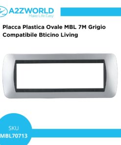 Placca Plastica Ovale MBL 7M Grigio Compatibile Bticino Living BLN88706