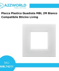 Placca Plastica Quadrata MBL 2M Bianco Compatibile Bticino Living