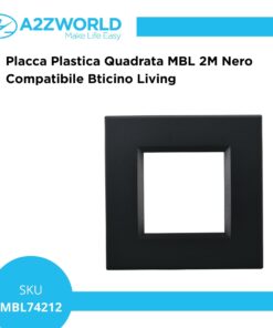 Placca Plastica Quadrata MBL 2M Nero Compatibile Bticino Living