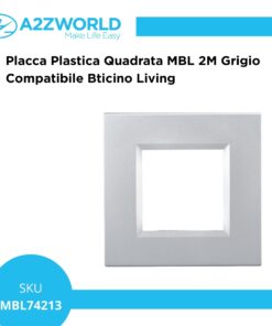 Placca Plastica Quadrata MBL 2M Grigio Compatibile Bticino Living