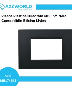 Placca Plastica Quadrata MBL 3M Nero Compatibile Bticino Living BLN89302