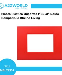 Placca Plastica Quadrata MBL 3M Rosso Compatibile Bticino Living