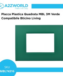 Placca Plastica Quadrata MBL 3M Verde Compatibile Bticino Living