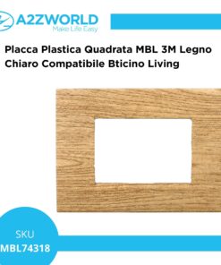 Placca Plastica Quadrata MBL 3M Legno Chiaro Compatibile Bticino Living BLN89304