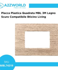 Placca Plastica Quadrata MBL 3M Legno Scuro Compatibile Bticino Living BLN89305