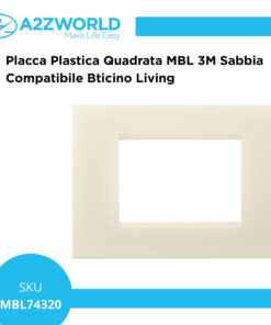 Placca Plastica Quadrata MBL 3M Sabbia Compatibile Bticino Living BLN89309