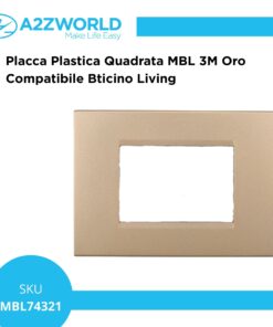 Placca Plastica Quadrata MBL 3M Oro Compatibile Bticino Living BLN89311