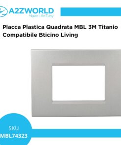 Placca Plastica Quadrata MBL 3M Titanio Compatibile Bticino Living BLN89308