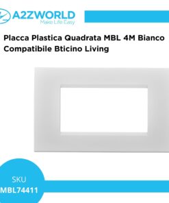 Placca Plastica Quadrata MBL 4M Bianco Compatibile Bticino Living BLN89401