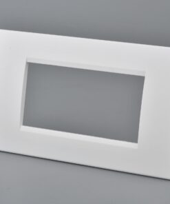 Placca Plastica Quadrata MBL 4M Bianco Compatibile Bticino Living BLN89401